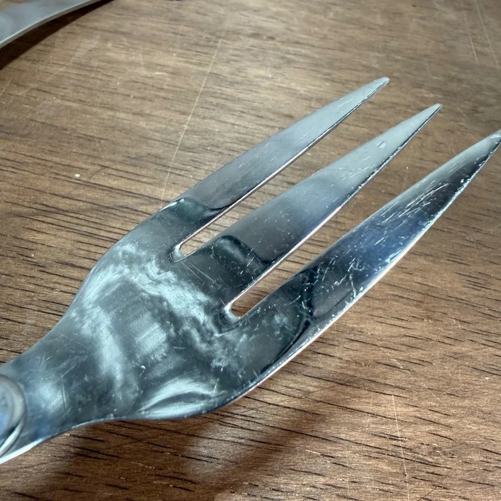 Oneida 18/8 Stainless Steel 2pc Serving Set Pie Server Meat Fork Pattern Neutral